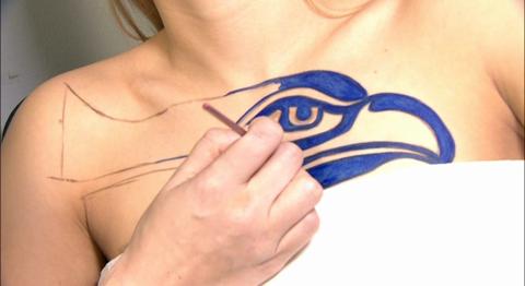 A Lesson in Seahawks Face Painting
